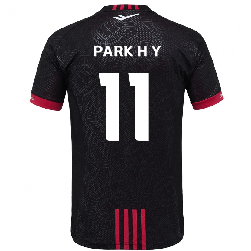 Danxen Donna Maglia Park Hee-Young #11 Nero Rosso Kit Gara Home 2025/26 Maglietta