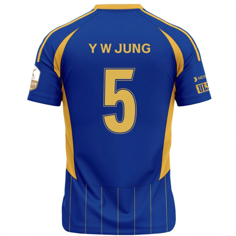 Danxen Donna Maglia Woo-Young Jung #5 Blu Royal Giallo Kit Gara Home 2025/26 Maglietta