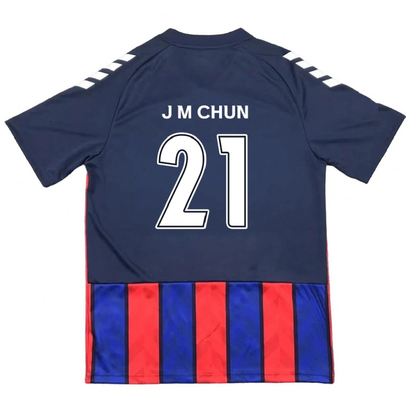 Danxen Donna Maglia Jae-Min Chun #21 Blu Royal Rosso Kit Gara Home 2025/26 Maglietta