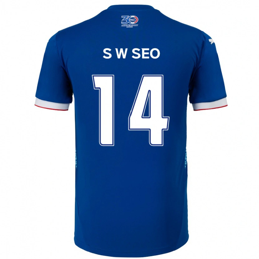 Danxen Donna Maglia Woo-Seong Seo #14 Blu Royal Bianco Kit Gara Home 2025/26 Maglietta