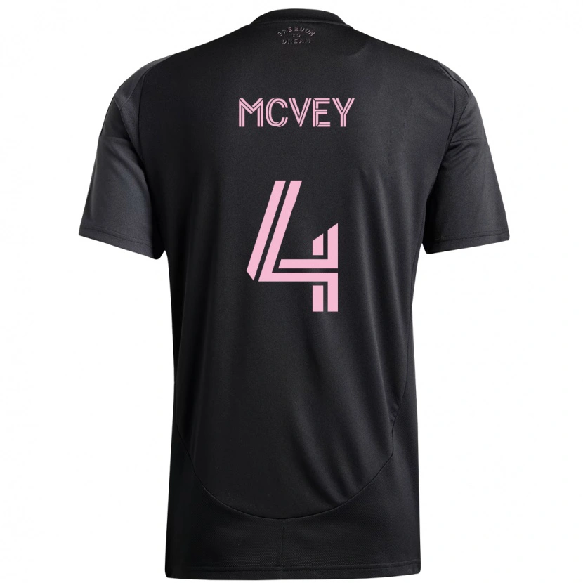 Danxen Donna Maglia Christopher Mcvey #4 Nero Rosa Kit Gara Away 2025/26 Maglietta