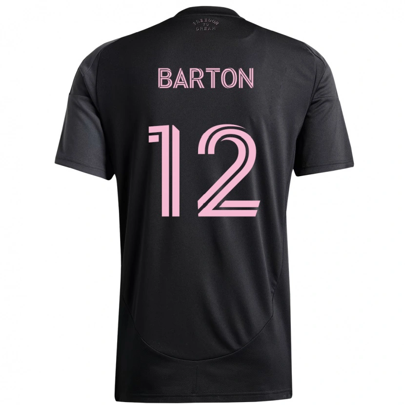 Danxen Donna Maglia Tye Barton #12 Nero Rosa Kit Gara Away 2025/26 Maglietta