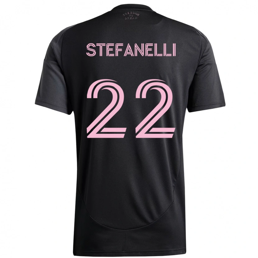 Danxen Donna Maglia Nicolás Stefanelli #22 Nero Rosa Kit Gara Away 2025/26 Maglietta