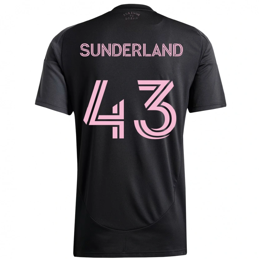 Danxen Donna Maglia Lawson Sunderland #43 Nero Rosa Kit Gara Away 2025/26 Maglietta