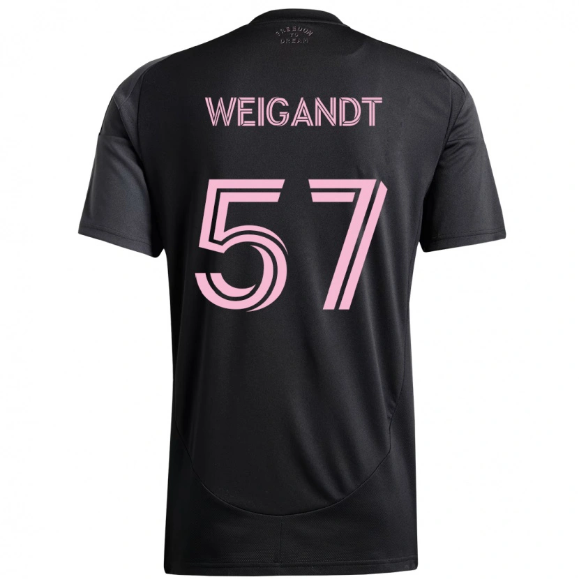 Danxen Donna Maglia Marcelo Weigandt #57 Nero Rosa Kit Gara Away 2025/26 Maglietta