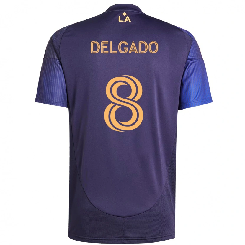 Danxen Donna Maglia Mark Delgado #8 Viola Blu Kit Gara Away 2025/26 Maglietta