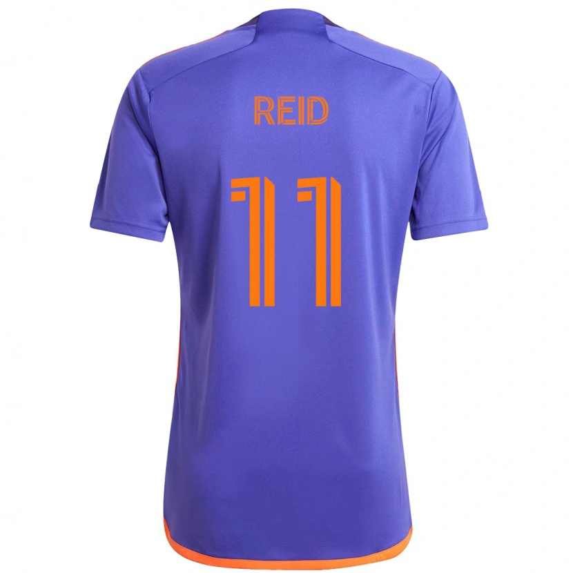 Danxen Donna Maglia Isaiah Reid #11 Viola Arancione Kit Gara Away 2025/26 Maglietta