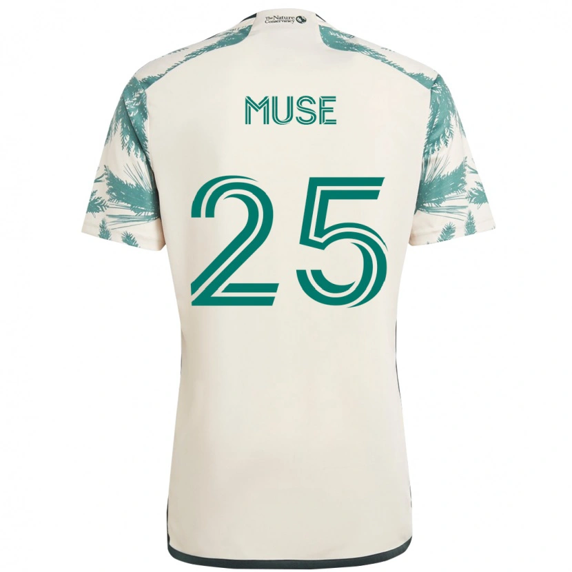 Danxen Donna Maglia Trey Muse #25 Beige Verde Kit Gara Away 2025/26 Maglietta