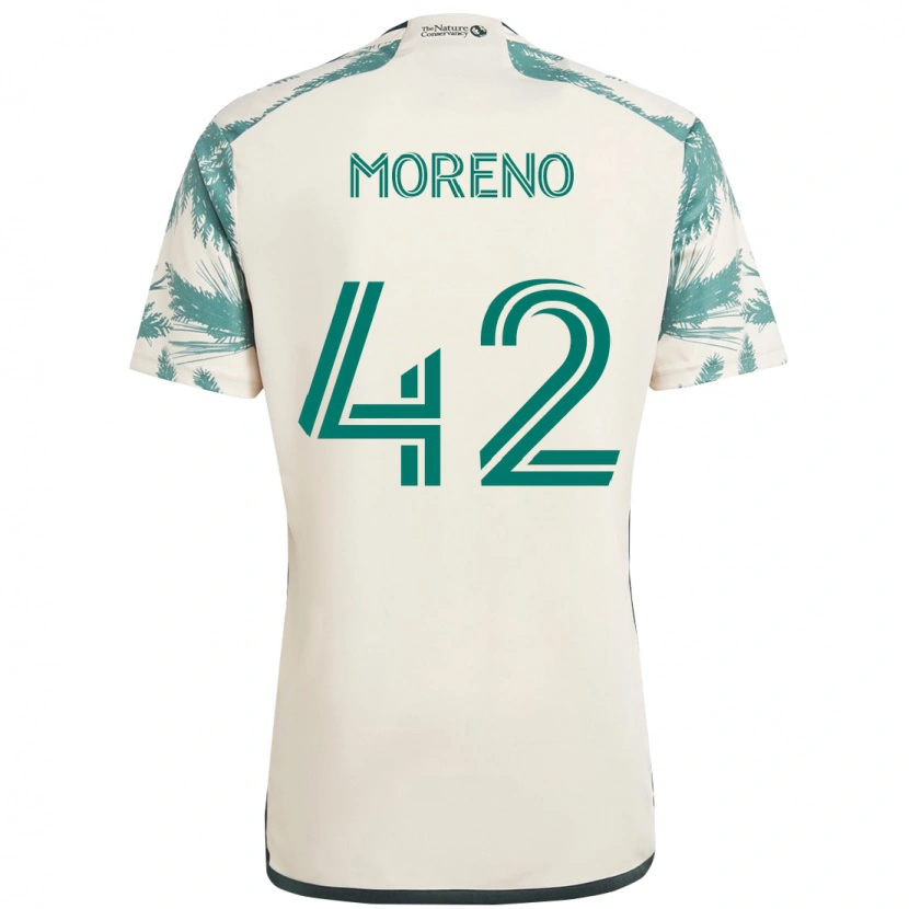 Danxen Donna Maglia Alexis Moreno #42 Beige Verde Kit Gara Away 2025/26 Maglietta