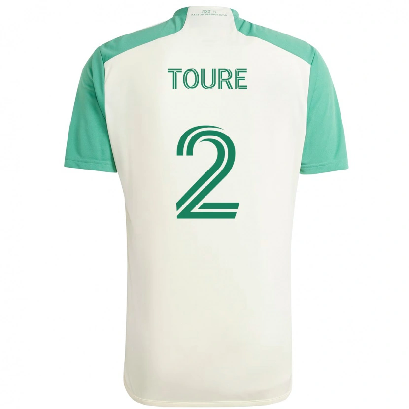 Danxen Donna Maglia Cheick Touré #2 Bianco Verde Kit Gara Away 2025/26 Maglietta