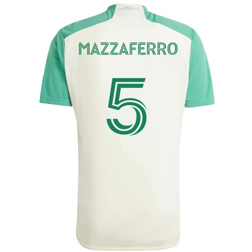 Danxen Donna Maglia Salvatore Mazzaferro #5 Bianco Verde Kit Gara Away 2025/26 Maglietta