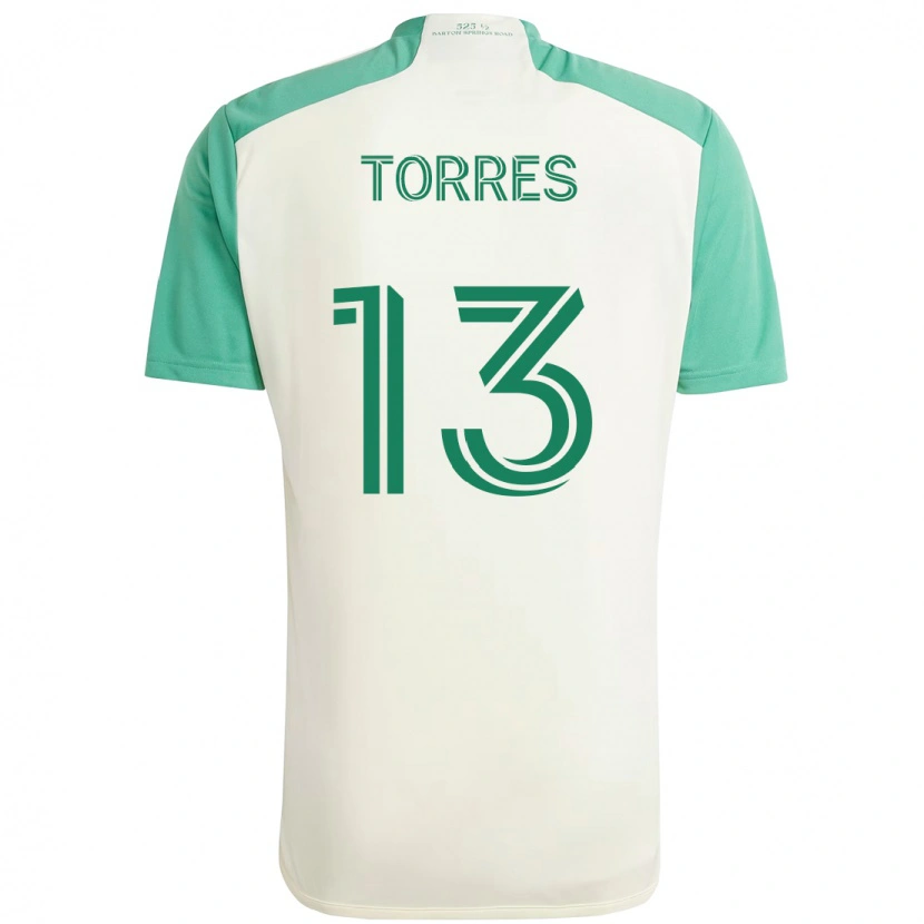 Danxen Donna Maglia Leo Torres #13 Bianco Verde Kit Gara Away 2025/26 Maglietta