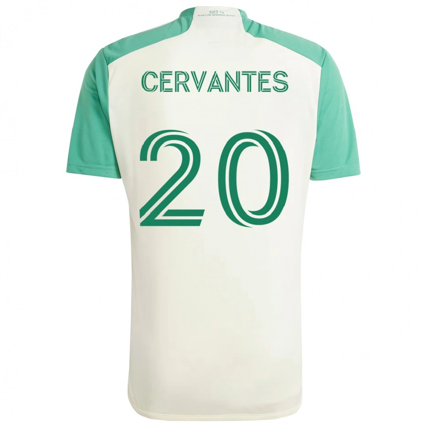 Danxen Donna Maglia Aaron Cervantes #20 Bianco Verde Kit Gara Away 2025/26 Maglietta