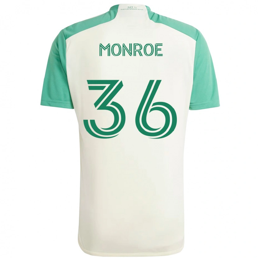 Danxen Donna Maglia Greg Monroe #36 Bianco Verde Kit Gara Away 2025/26 Maglietta