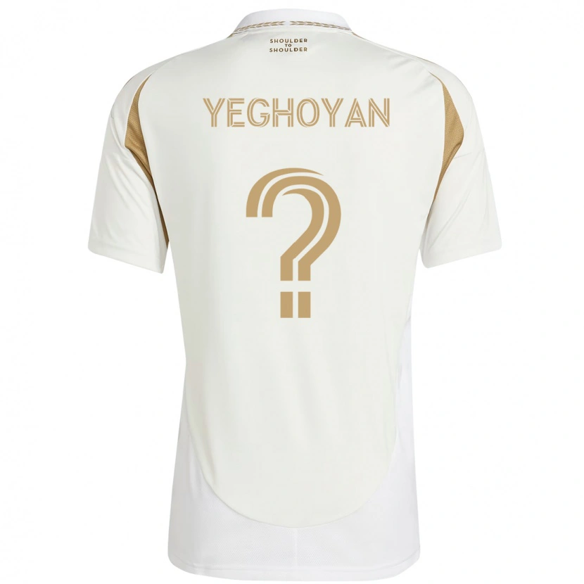 Danxen Donna Maglia David Yeghoyan #0 Bianco Marrone Kit Gara Away 2025/26 Maglietta
