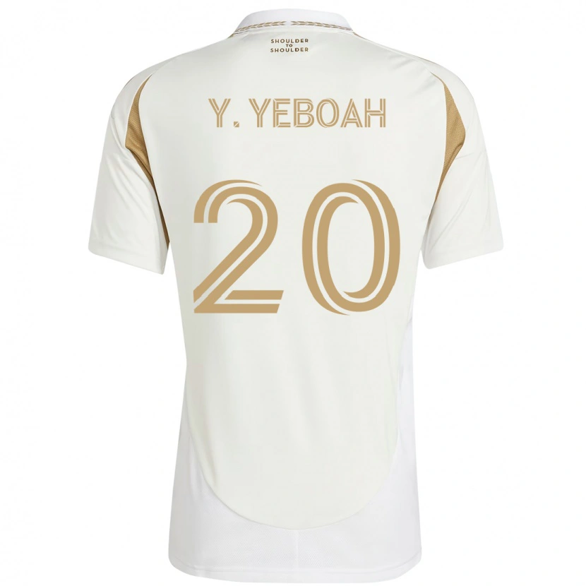 Danxen Donna Maglia Yaw Yeboah #20 Bianco Marrone Kit Gara Away 2025/26 Maglietta