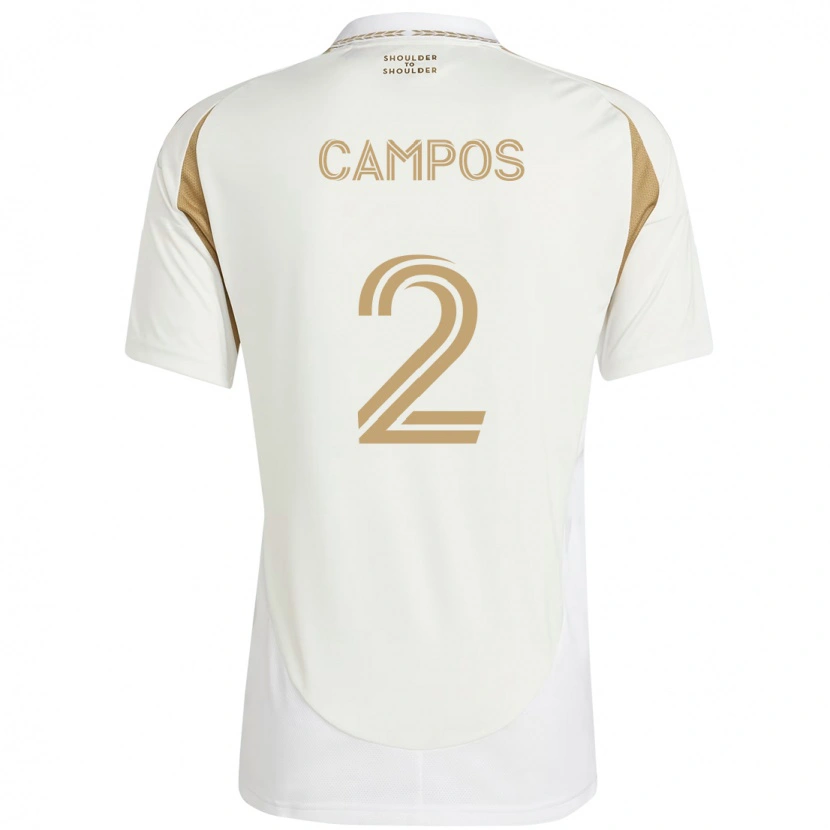 Danxen Donna Maglia Omar Campos #2 Bianco Marrone Kit Gara Away 2025/26 Maglietta