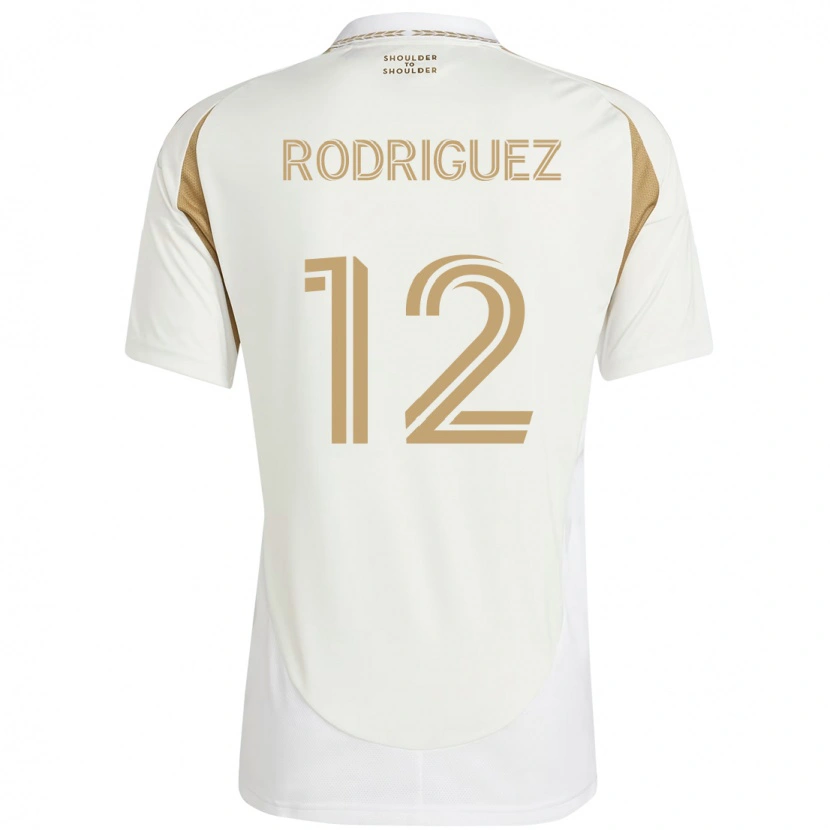 Danxen Donna Maglia Jeremi Rodriguez #12 Bianco Marrone Kit Gara Away 2025/26 Maglietta