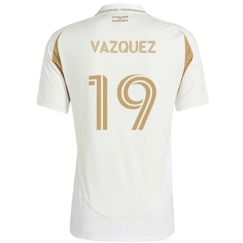 Danxen Donna Maglia Favian Vazquez #19 Bianco Marrone Kit Gara Away 2025/26 Maglietta