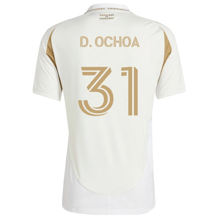 Danxen Donna Maglia David Ochoa #31 Bianco Marrone Kit Gara Away 2025/26 Maglietta