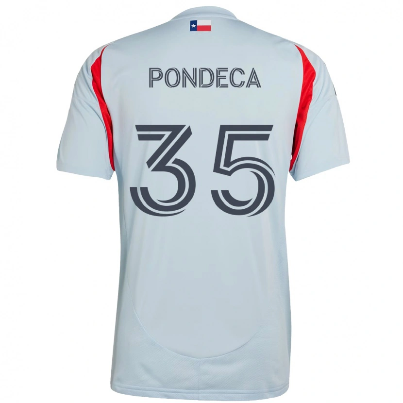 Danxen Donna Maglia Tomas Pondeca #35 Azzurro Chiaro Rosso Kit Gara Away 2025/26 Maglietta