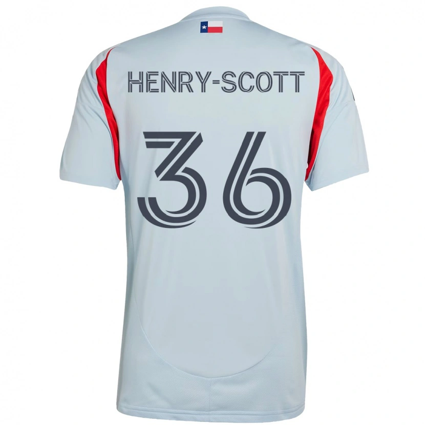 Danxen Donna Maglia Malik Henry-Scott #36 Azzurro Chiaro Rosso Kit Gara Away 2025/26 Maglietta