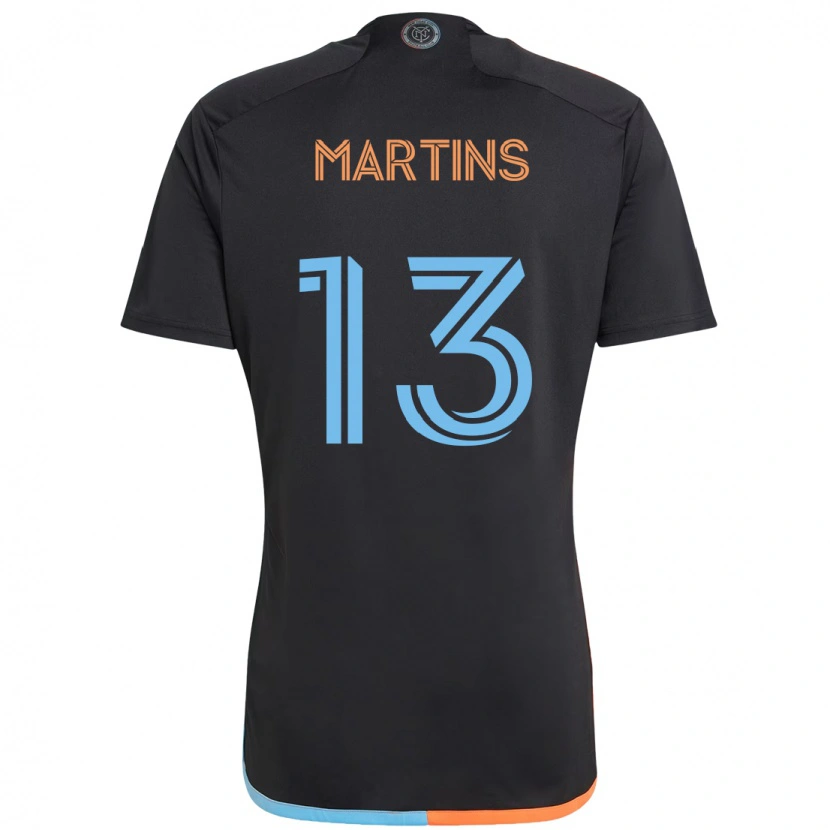 Danxen Donna Maglia Thiago Martins #13 Nero Blu Arancione Kit Gara Away 2025/26 Maglietta