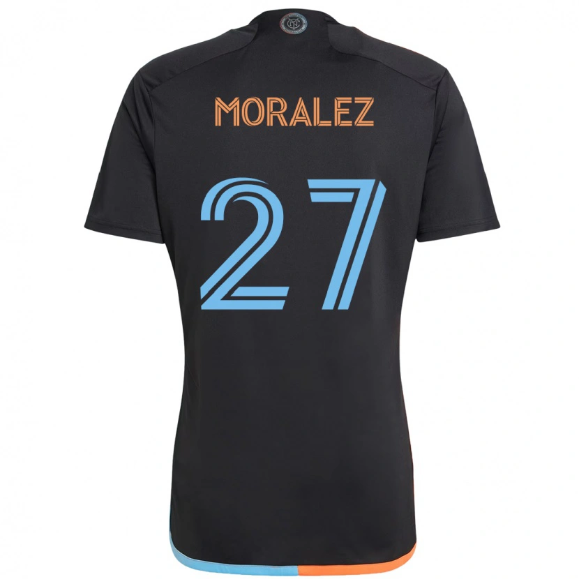 Danxen Donna Maglia Maxi Moralez #27 Nero Blu Arancione Kit Gara Away 2025/26 Maglietta