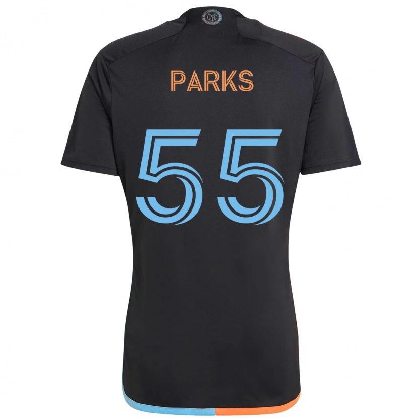Danxen Donna Maglia Keaton Parks #55 Nero Blu Arancione Kit Gara Away 2025/26 Maglietta