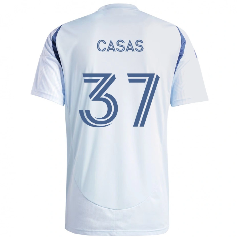 Danxen Donna Maglia Javier Casas #37 Azzurro Cielo Chiaro Blu Kit Gara Away 2025/26 Maglietta