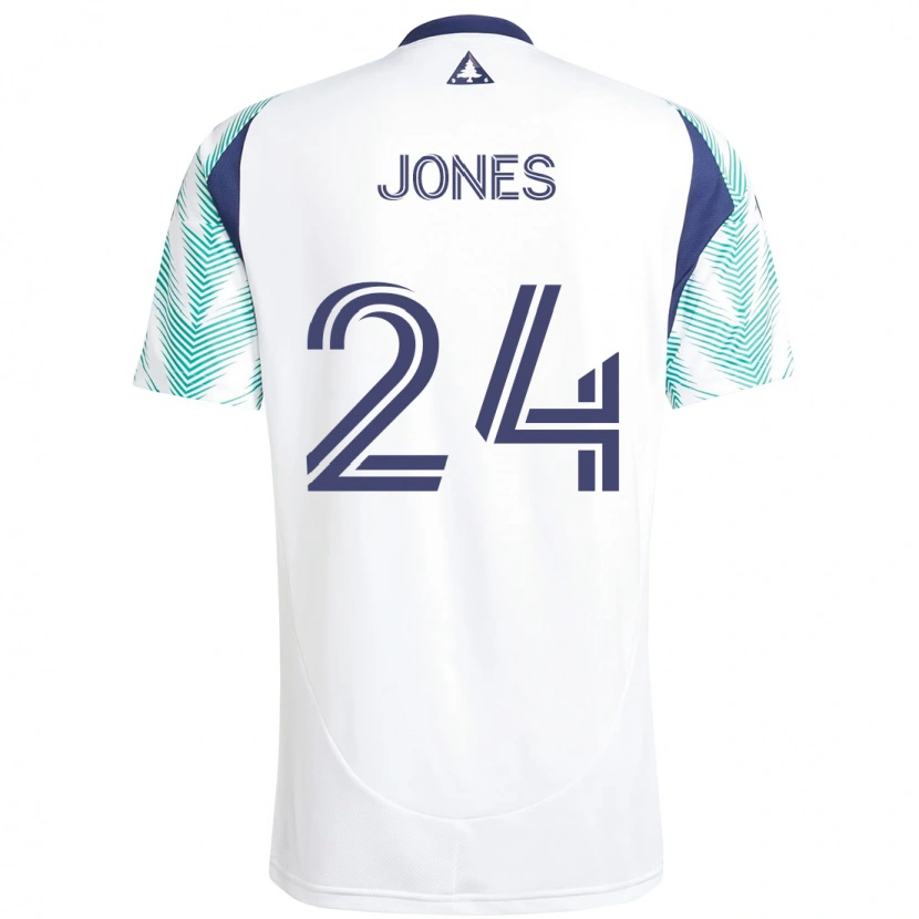 Danxen Donna Maglia Dejuan Jones #24 Bianco Blu Kit Gara Away 2025/26 Maglietta