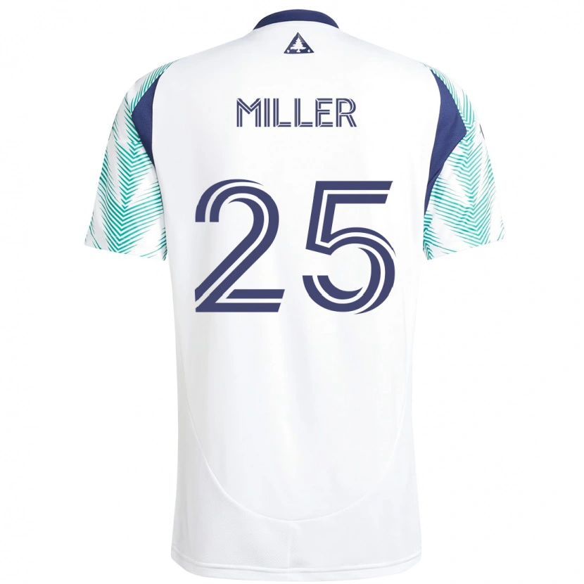 Danxen Donna Maglia Peyton Miller #25 Bianco Blu Kit Gara Away 2025/26 Maglietta