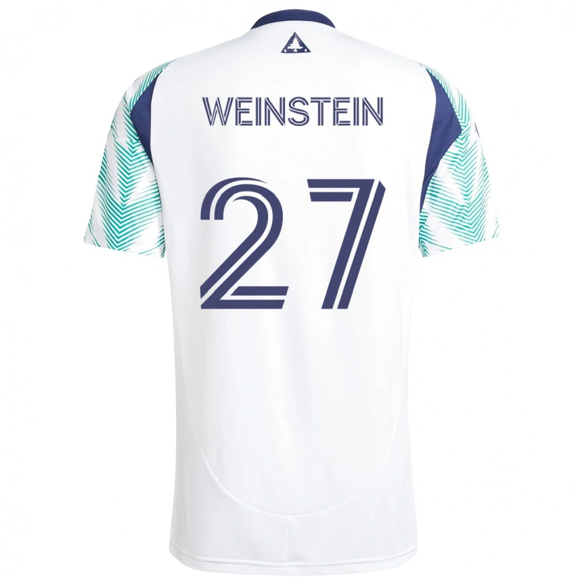 Danxen Donna Maglia Max Weinstein #27 Bianco Blu Kit Gara Away 2025/26 Maglietta