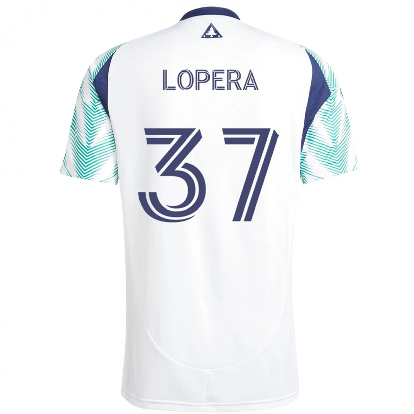 Danxen Donna Maglia Steban Lopera #37 Bianco Blu Kit Gara Away 2025/26 Maglietta