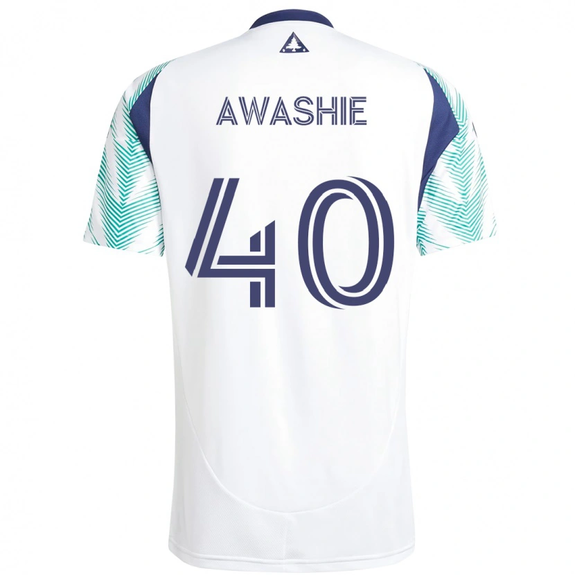 Danxen Donna Maglia Ben Awashie #40 Bianco Blu Kit Gara Away 2025/26 Maglietta