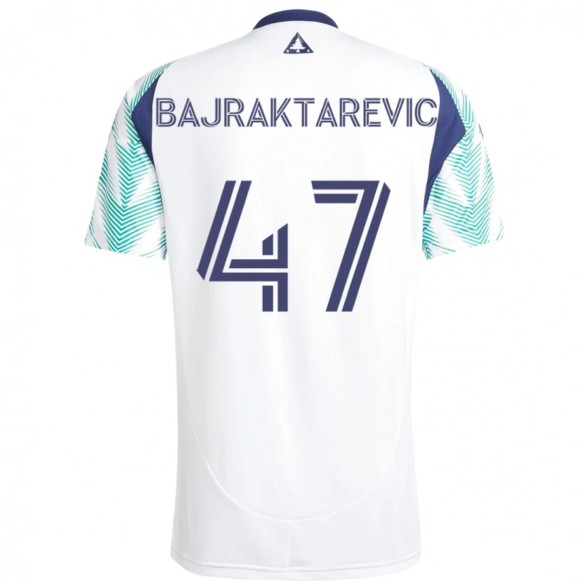 Danxen Donna Maglia Esmir Bajraktarevic #47 Bianco Blu Kit Gara Away 2025/26 Maglietta