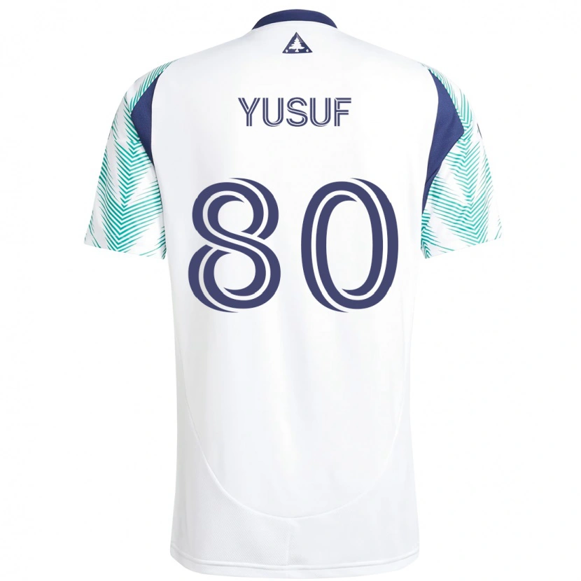 Danxen Donna Maglia Alhassan Yusuf #80 Bianco Blu Kit Gara Away 2025/26 Maglietta