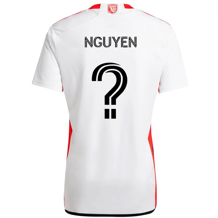 Danxen Donna Maglia Christopher Nguyen #0 Bianco Rosso Kit Gara Away 2025/26 Maglietta