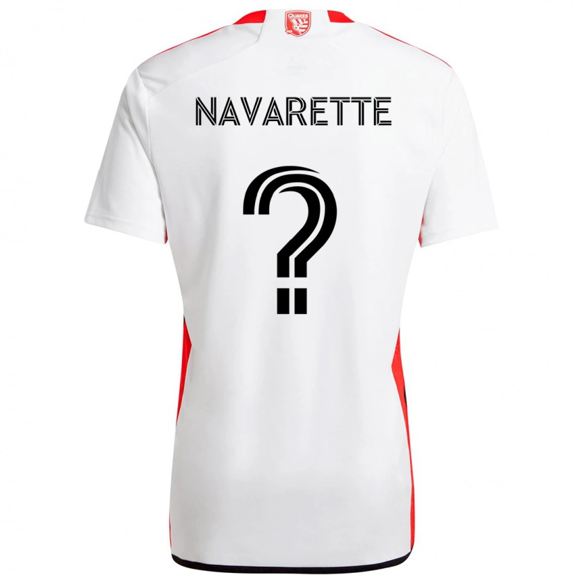 Danxen Donna Maglia Samuel Navarette #0 Bianco Rosso Kit Gara Away 2025/26 Maglietta