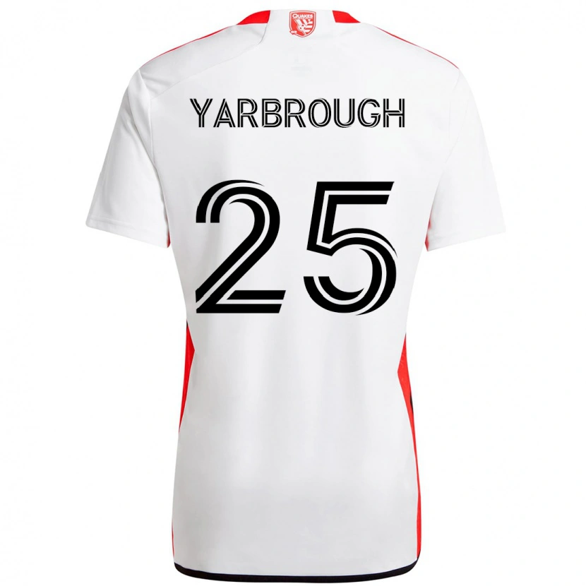 Danxen Donna Maglia William Yarbrough #25 Bianco Rosso Kit Gara Away 2025/26 Maglietta