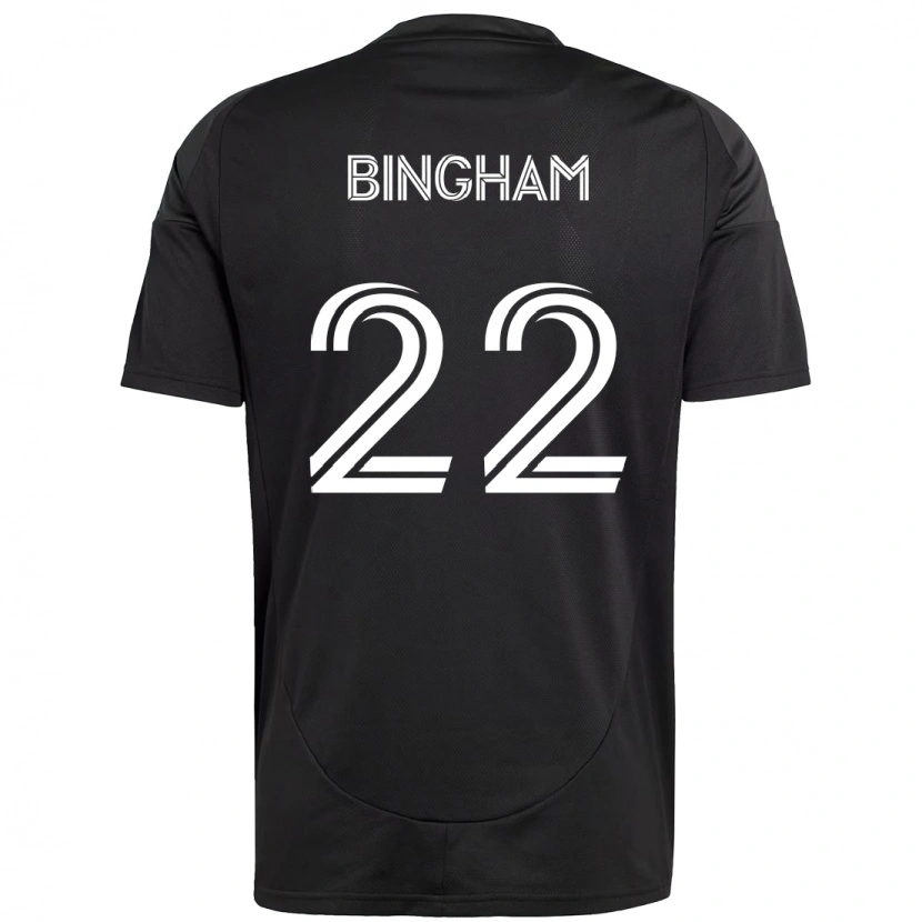 Danxen Donna Maglia David Bingham #22 Nero Bianco Kit Gara Away 2025/26 Maglietta