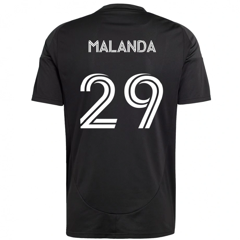 Danxen Donna Maglia Adilson Malanda #29 Nero Bianco Kit Gara Away 2025/26 Maglietta