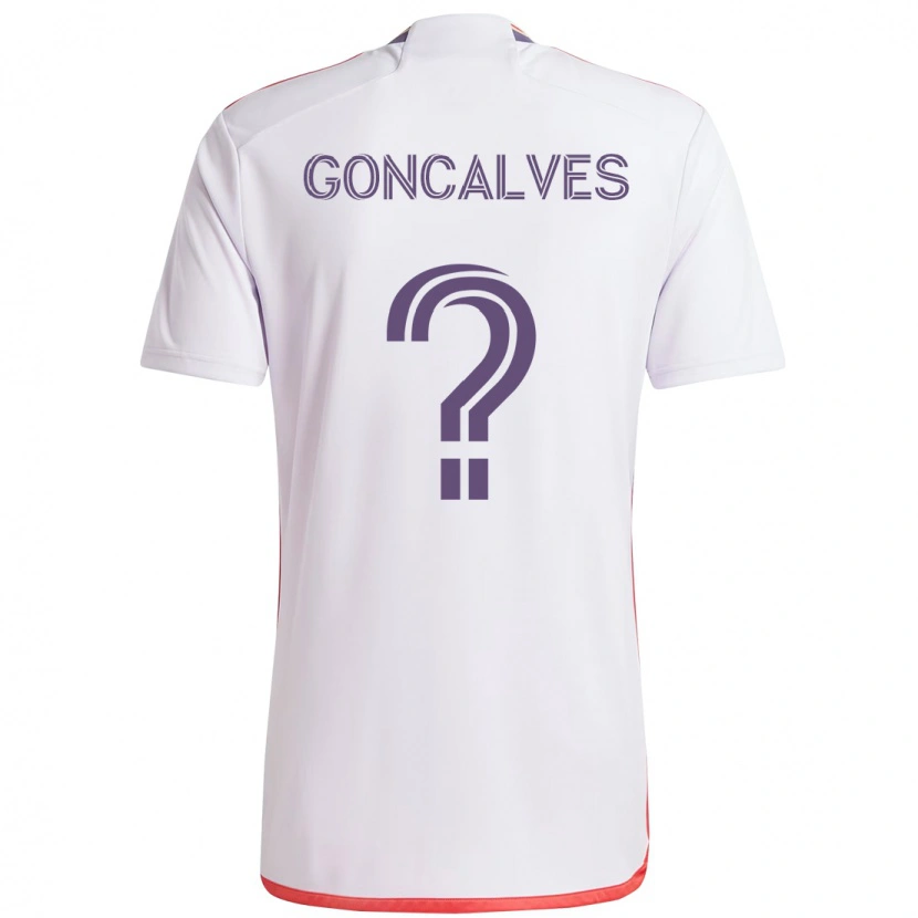 Danxen Donna Maglia Bernardo Goncalves #0 Bianco Viola Kit Gara Away 2025/26 Maglietta