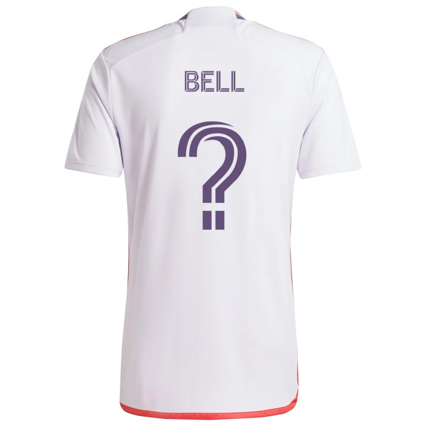 Danxen Donna Maglia Dominic Bell #0 Bianco Viola Kit Gara Away 2025/26 Maglietta