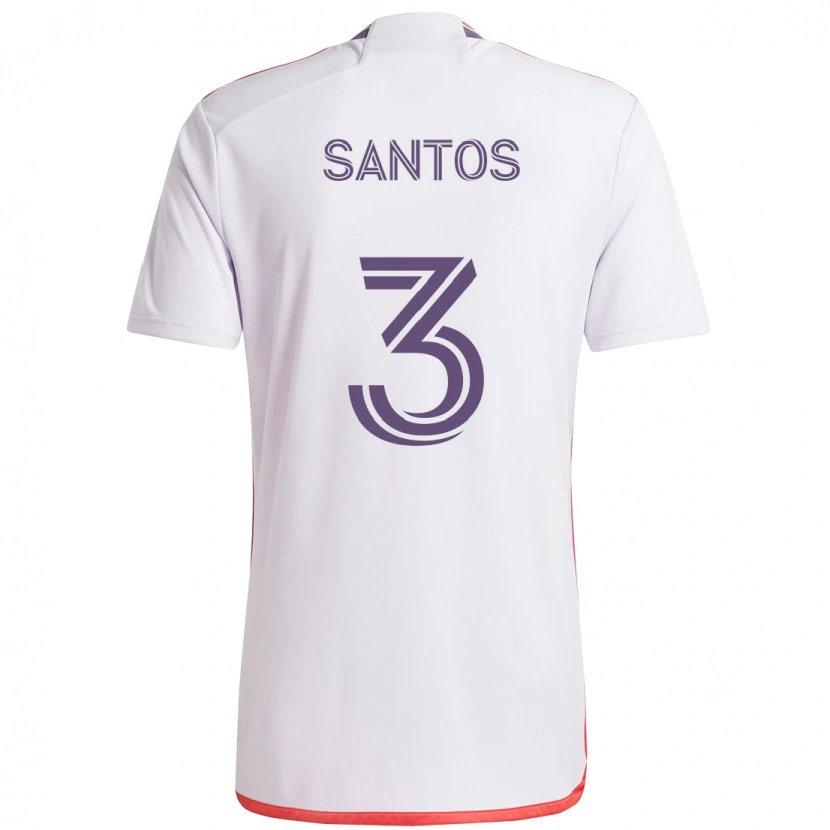 Danxen Donna Maglia Rafael Santos #3 Bianco Viola Kit Gara Away 2025/26 Maglietta