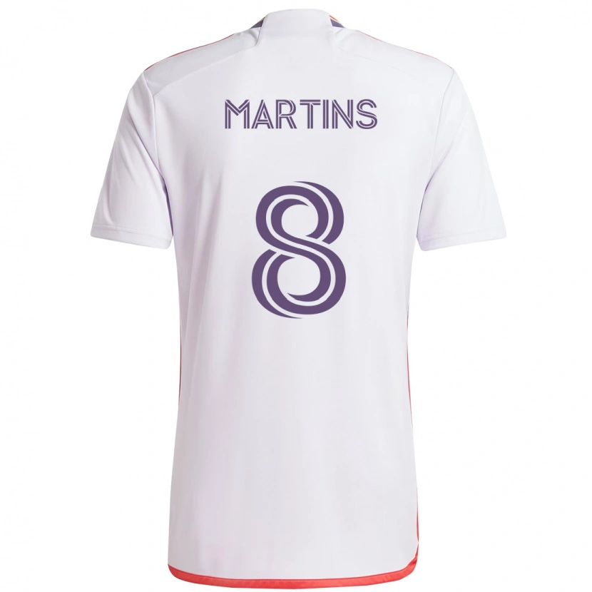 Danxen Donna Maglia Felipe Martins #8 Bianco Viola Kit Gara Away 2025/26 Maglietta