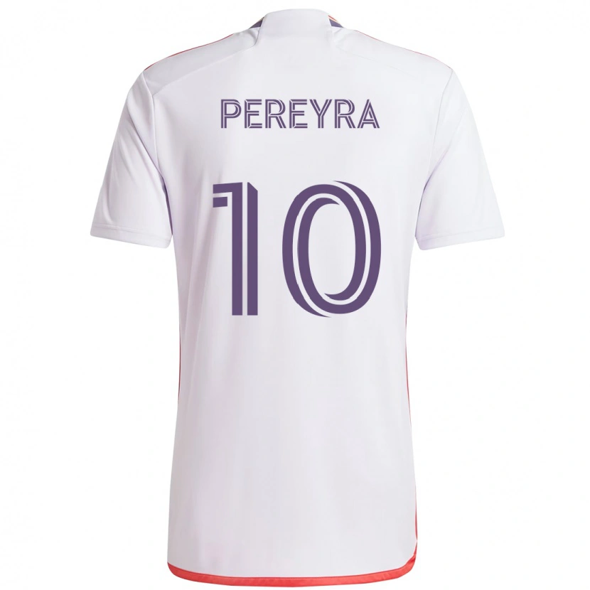 Danxen Donna Maglia Mauricio Pereyra #10 Bianco Viola Kit Gara Away 2025/26 Maglietta