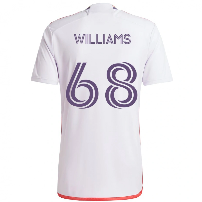 Danxen Donna Maglia Thomas Williams #68 Bianco Viola Kit Gara Away 2025/26 Maglietta