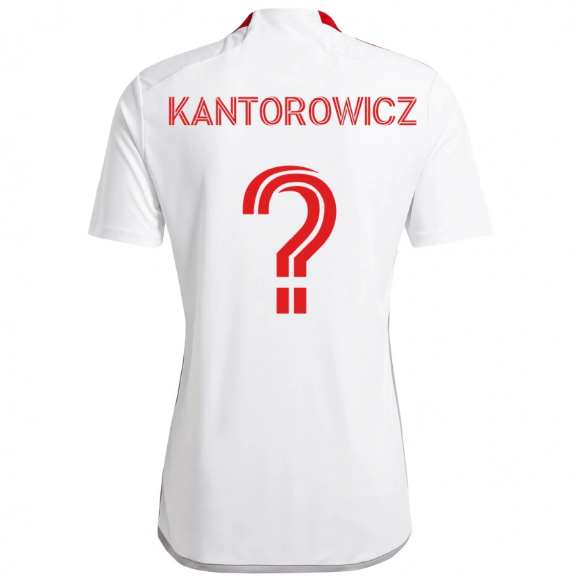 Danxen Donna Maglia Dominic Kantorowicz #0 Bianco Rosso Kit Gara Away 2025/26 Maglietta