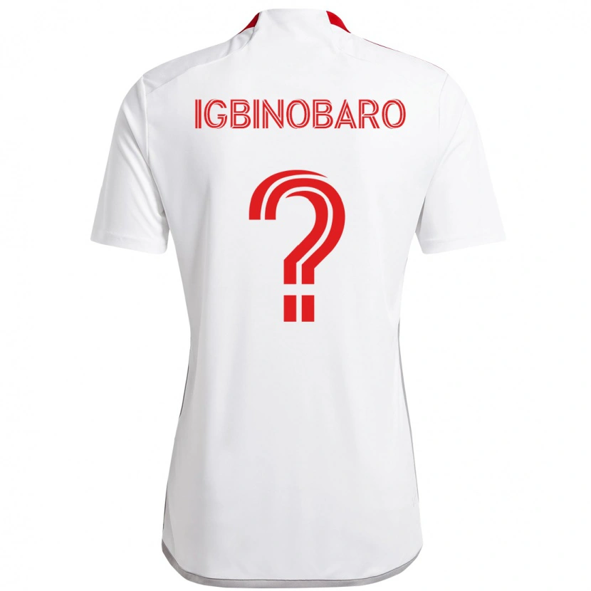 Danxen Donna Maglia Philip Igbinobaro #0 Bianco Rosso Kit Gara Away 2025/26 Maglietta